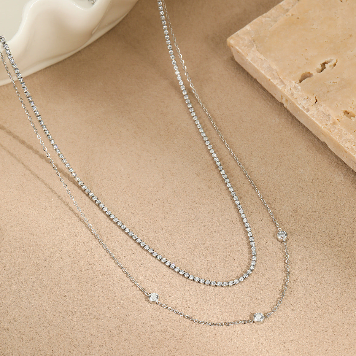 The Amélie Twin Zircon Necklace