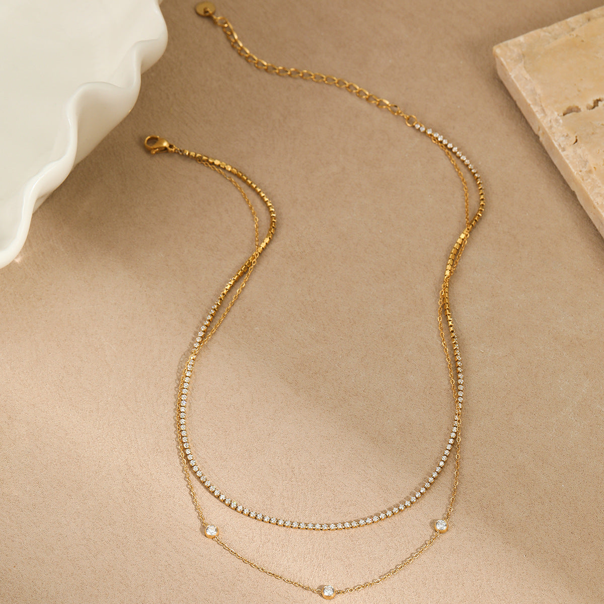 The Amélie Twin Zircon Necklace