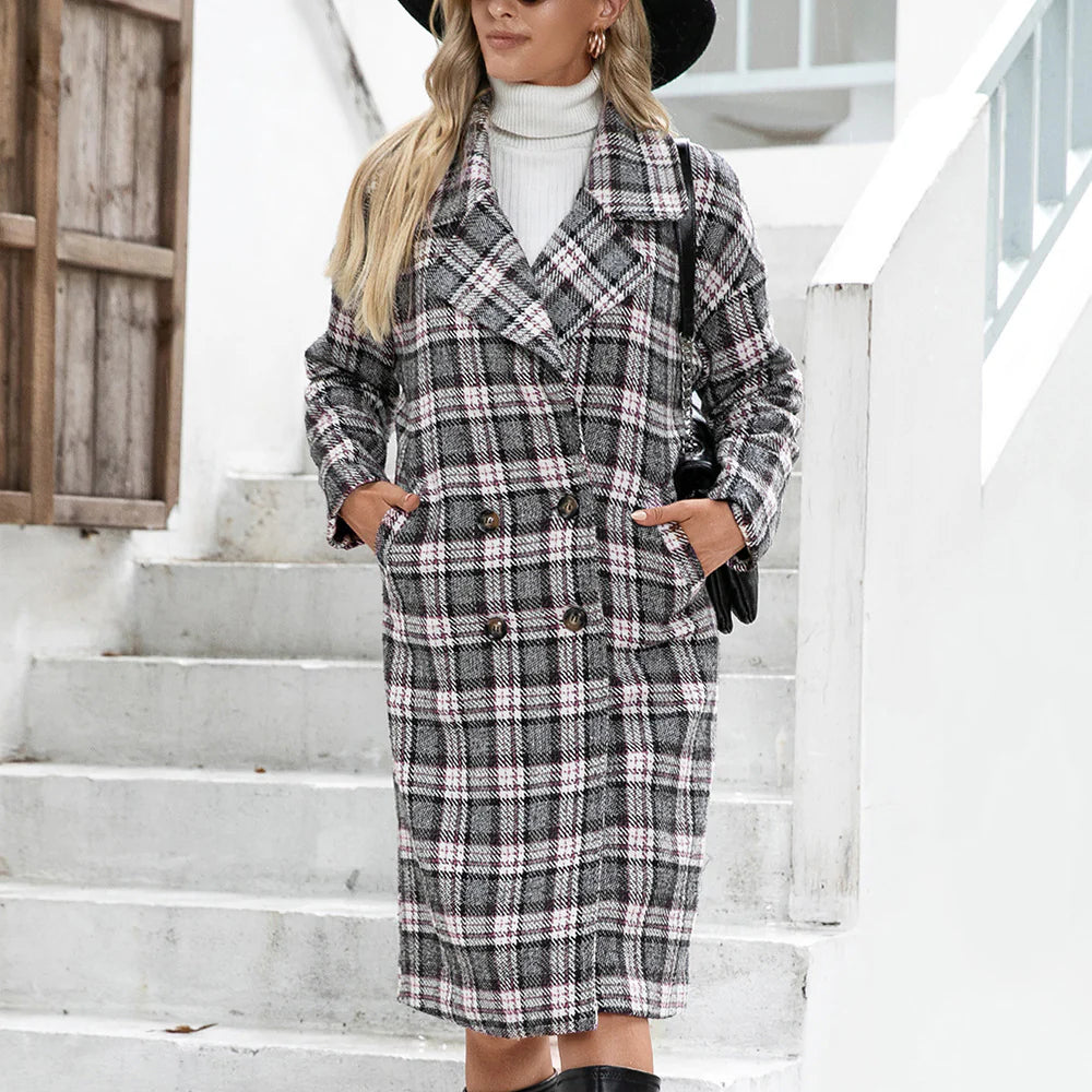 The Beatrice Houndstooth Wool Coat