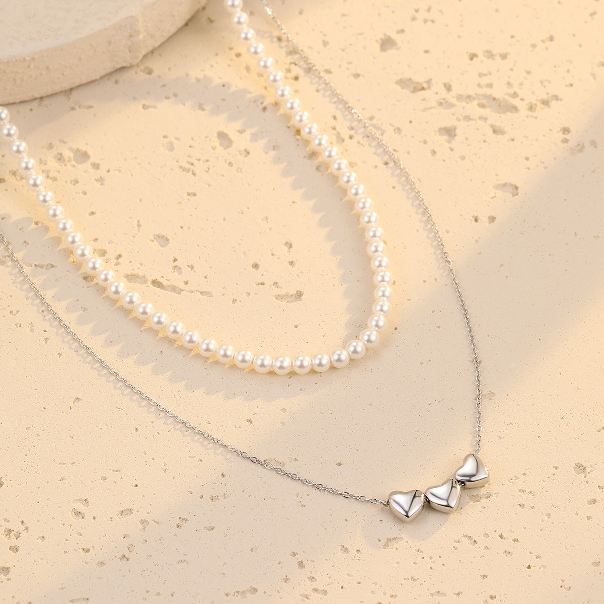 The Freya Pearl Heart Necklace