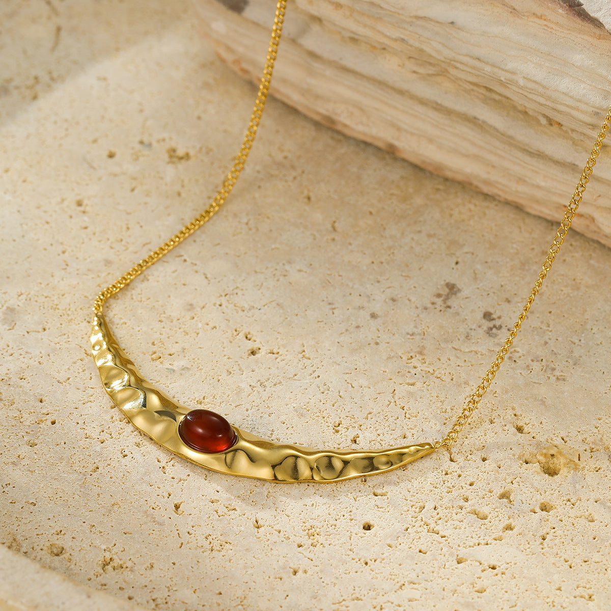 The Selene Crescent Stone Necklace