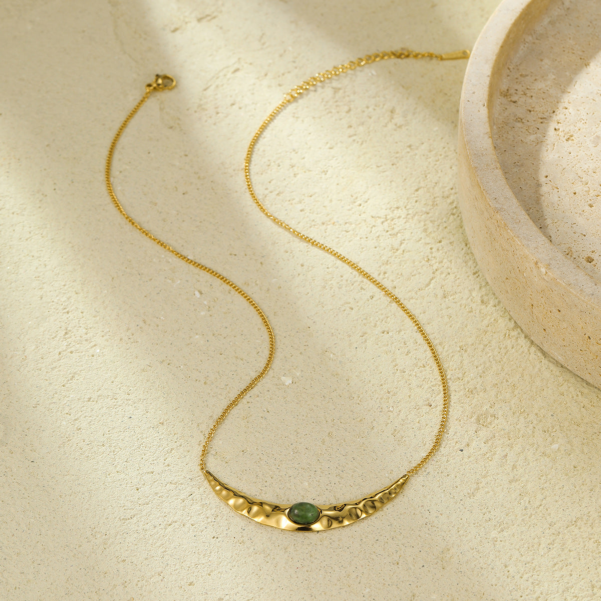 The Selene Crescent Stone Necklace