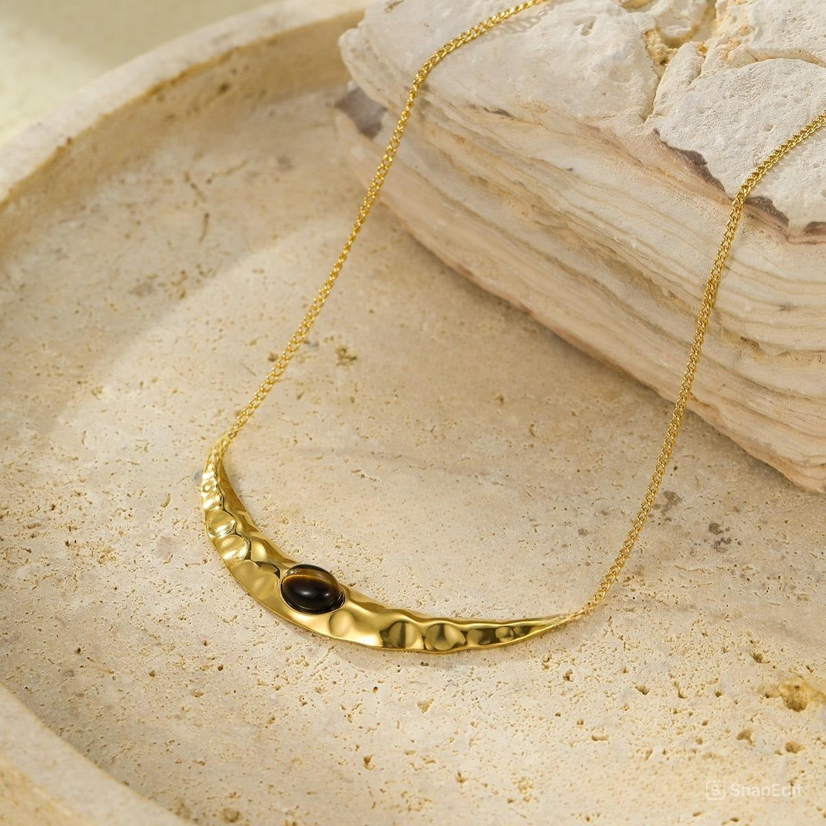 The Selene Crescent Stone Necklace