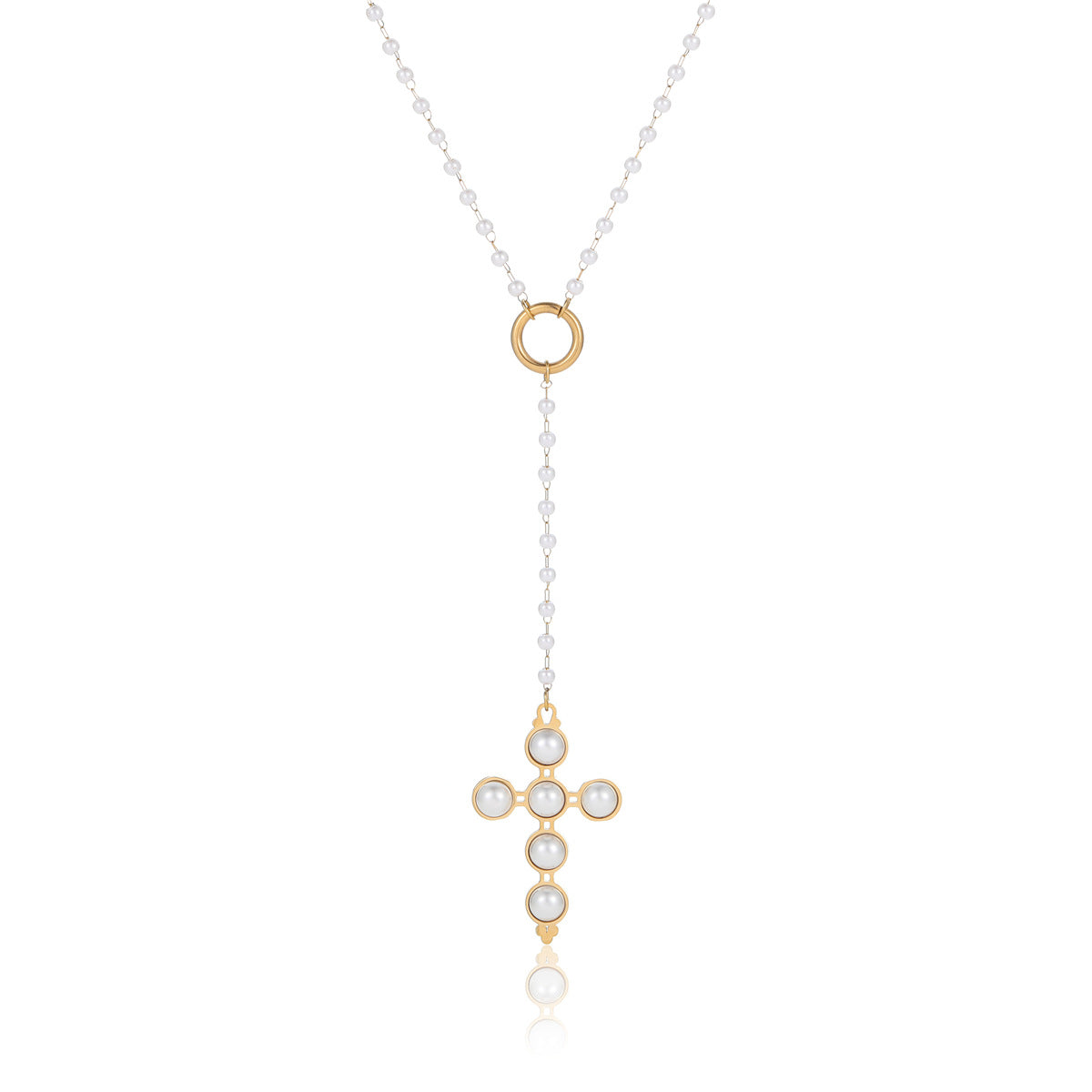 The Seraphina Pearl Cross Necklace