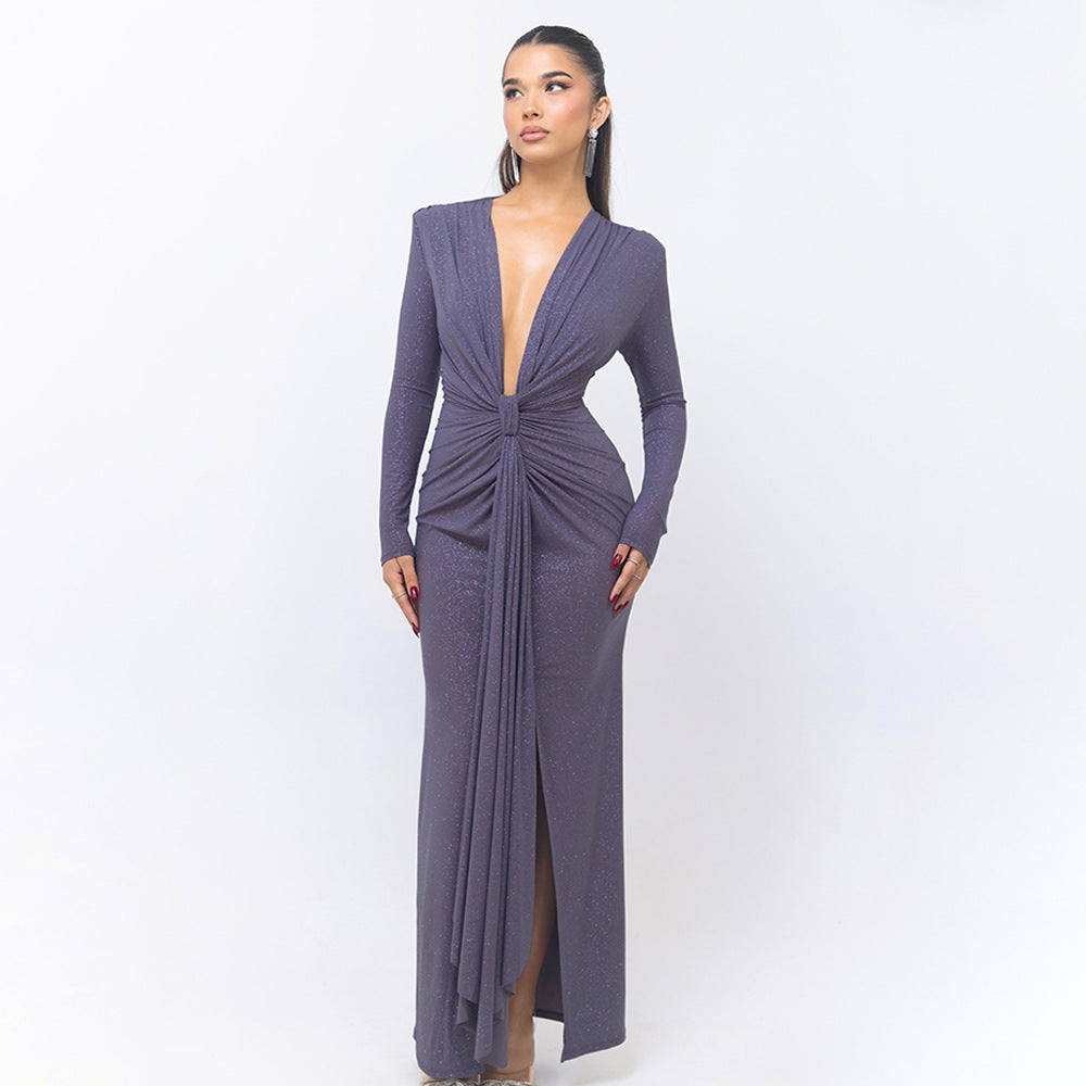 The Valentina Ribbon Slit Dress