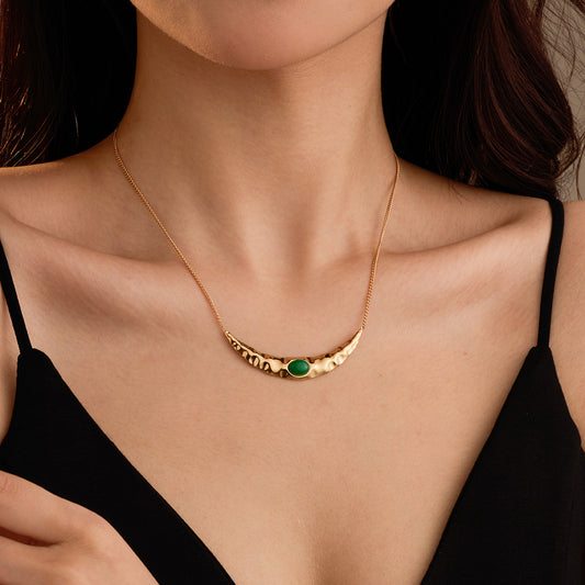 The Selene Crescent Stone Necklace