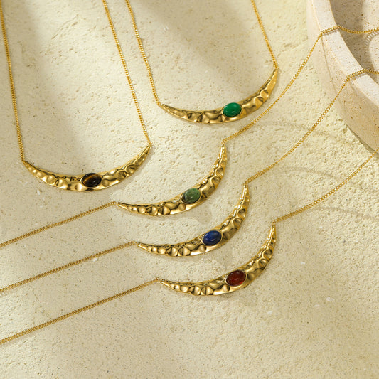 The Selene Crescent Stone Necklace
